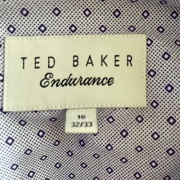 Ted Baker Button Up Plaid Dress Shirt 16 32/33 - Picture 8 of 10